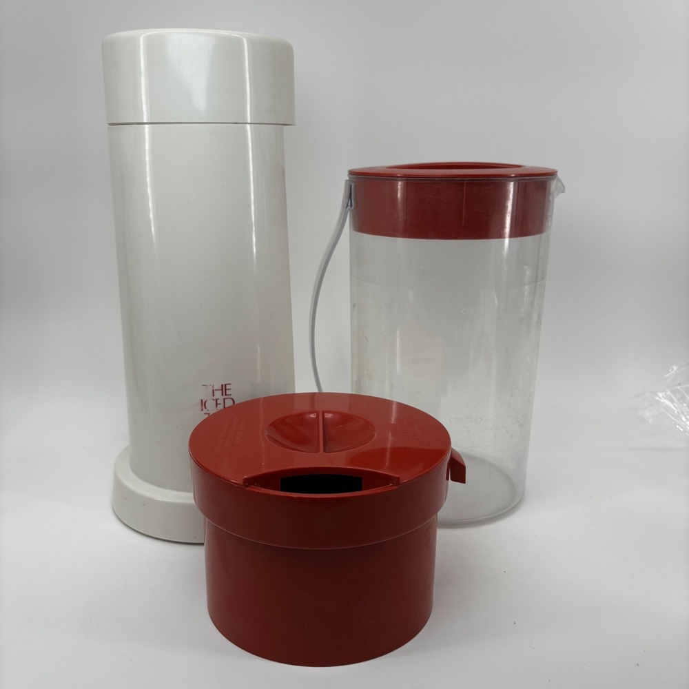 Mr. Coffee The Iced Tea Pot Electric Brewer White Red with Pitcher TM1